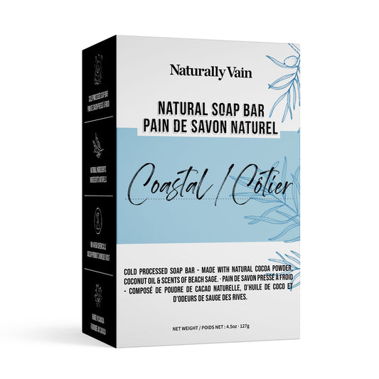 Coastal: Cold Processed Soap Bar with Rich Cocoa Powder for a Smooth, Invigorating Cleanse