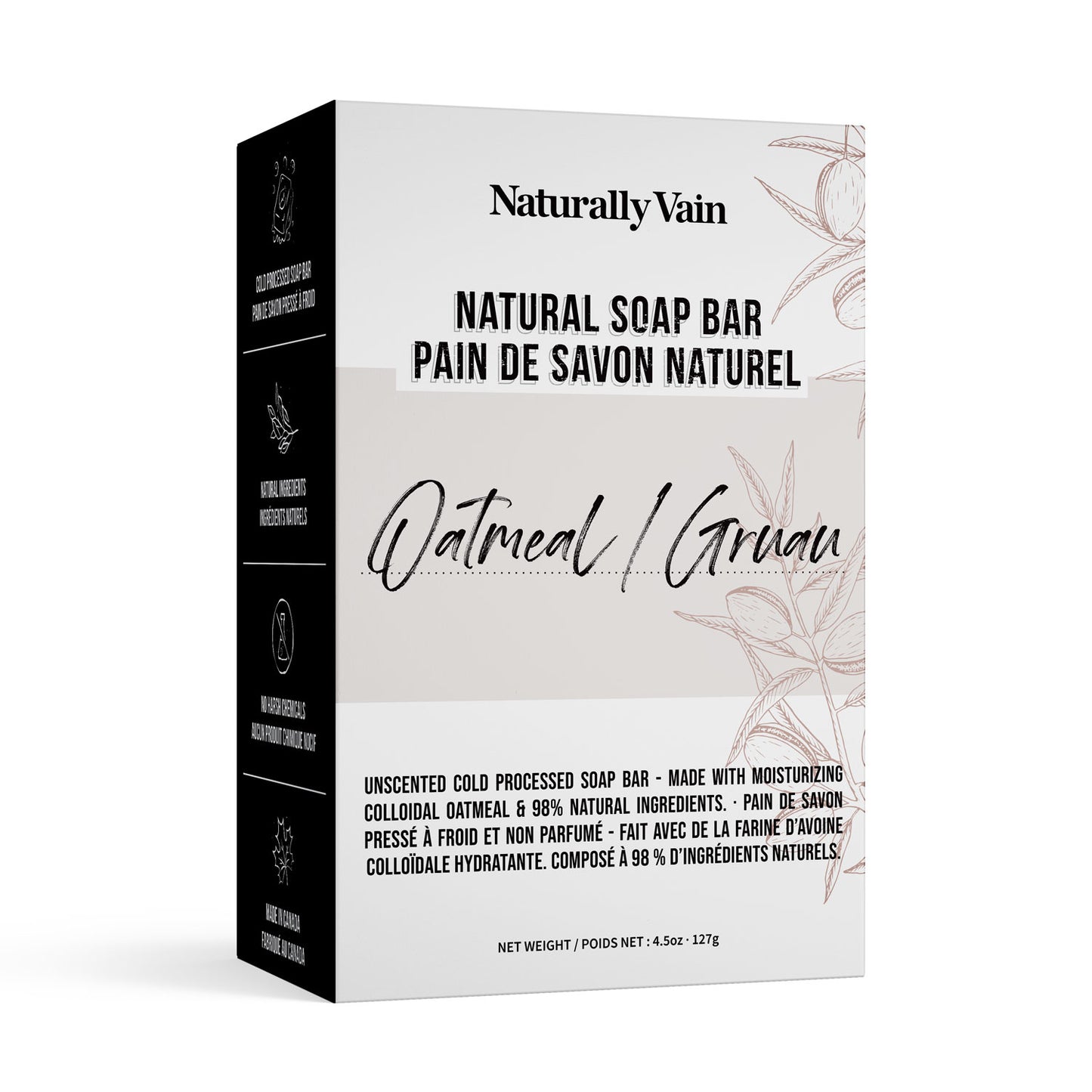 Oatmeal: Cold Processed Soap Bar to Hydrate Dry, Sensitive + Normal skin types