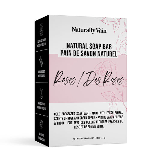 Roses: Cold Processed Soap Bar to Control Oil & Detoxify with Activated Charcoal Powder