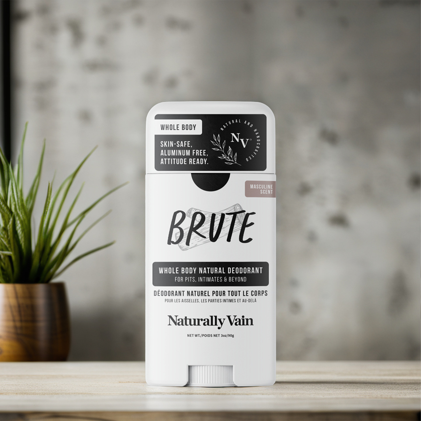 Brute: Whole Body Natural Deodorant with Masculine Teakwood & Musk Aromas