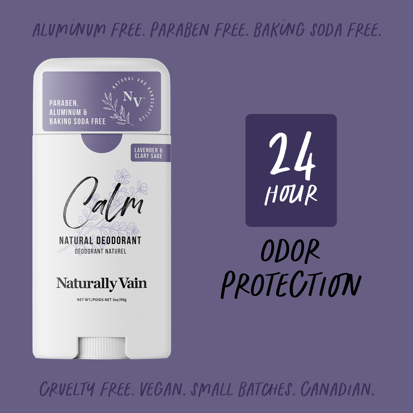 Calm: Natural Deodorant with Soothing Lavender & Clary Sage