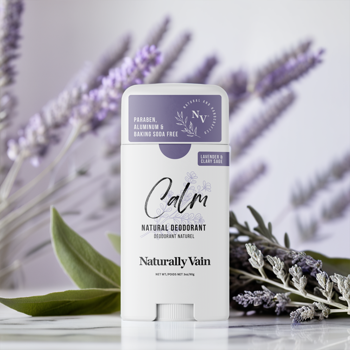 Calm: Natural Deodorant with Soothing Lavender & Clary Sage