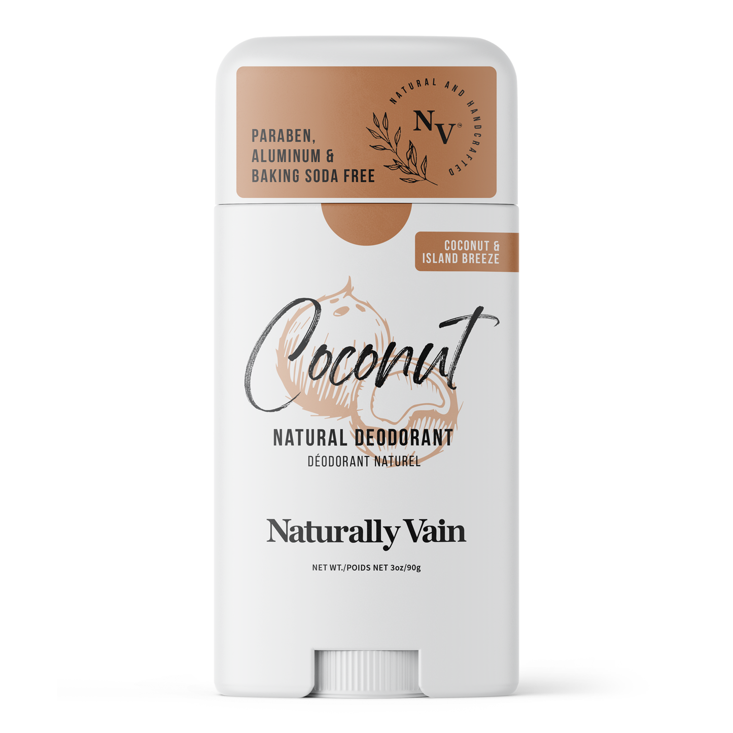 Coconut: Natural Deodorant with Sweet Coconut & Island Breeze Aromas
