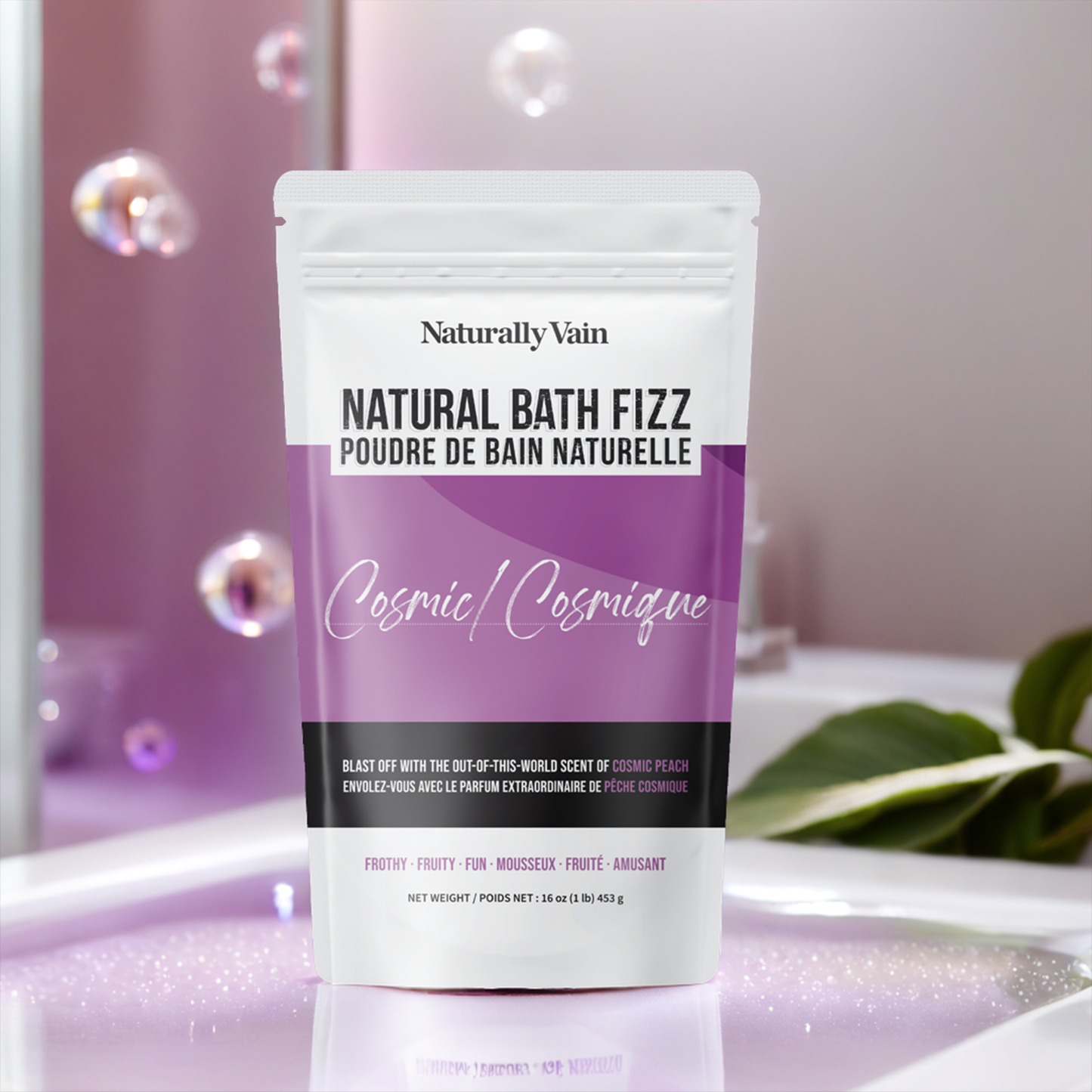 Cosmic Bath Fizz: Out-of-This-World Peach Bliss