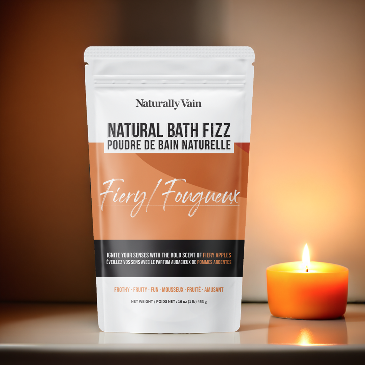 Fiery Bath Fizz: Energizing Apple Burst