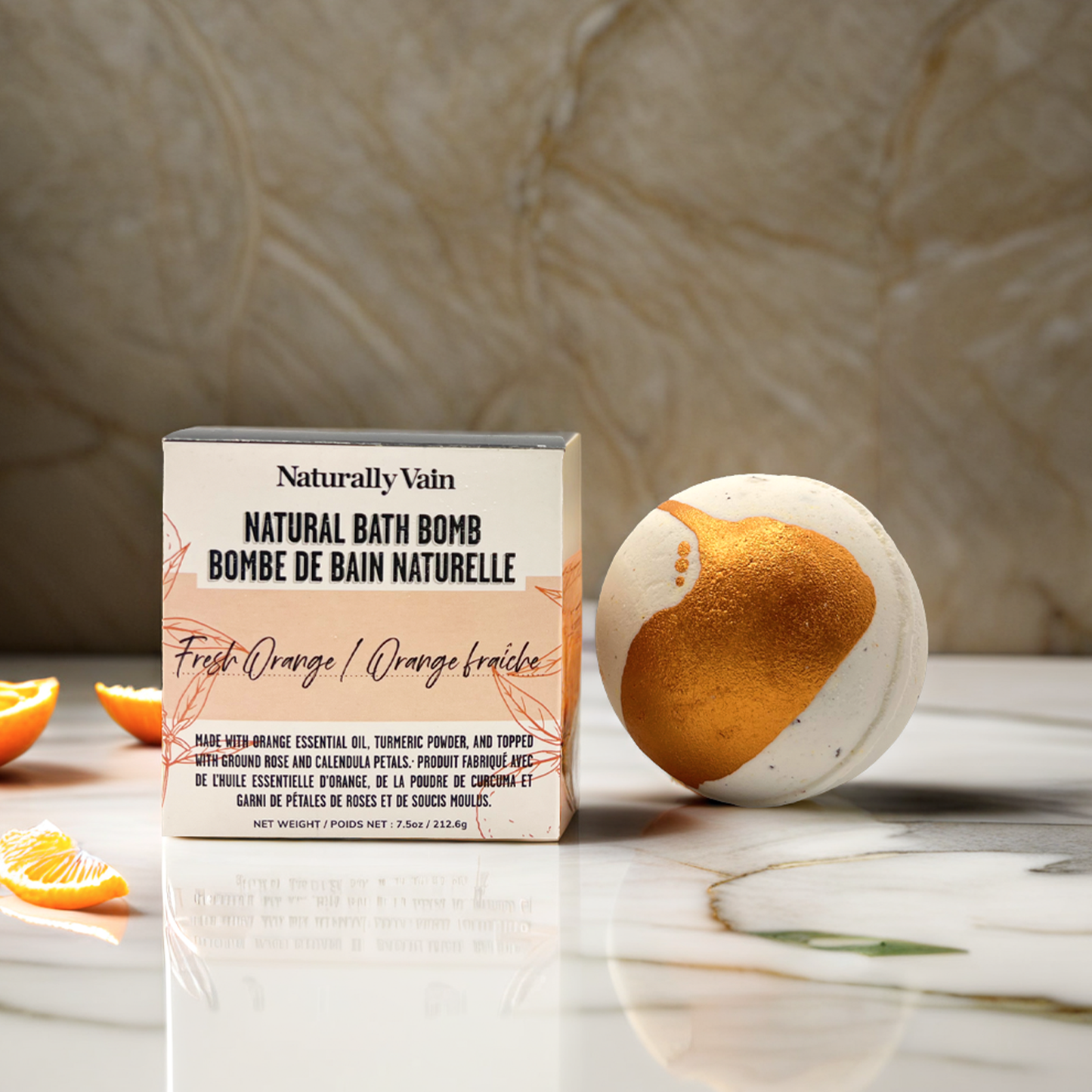 Fresh Orange: Natural Bath Bomb to Energize and Uplift the Senses