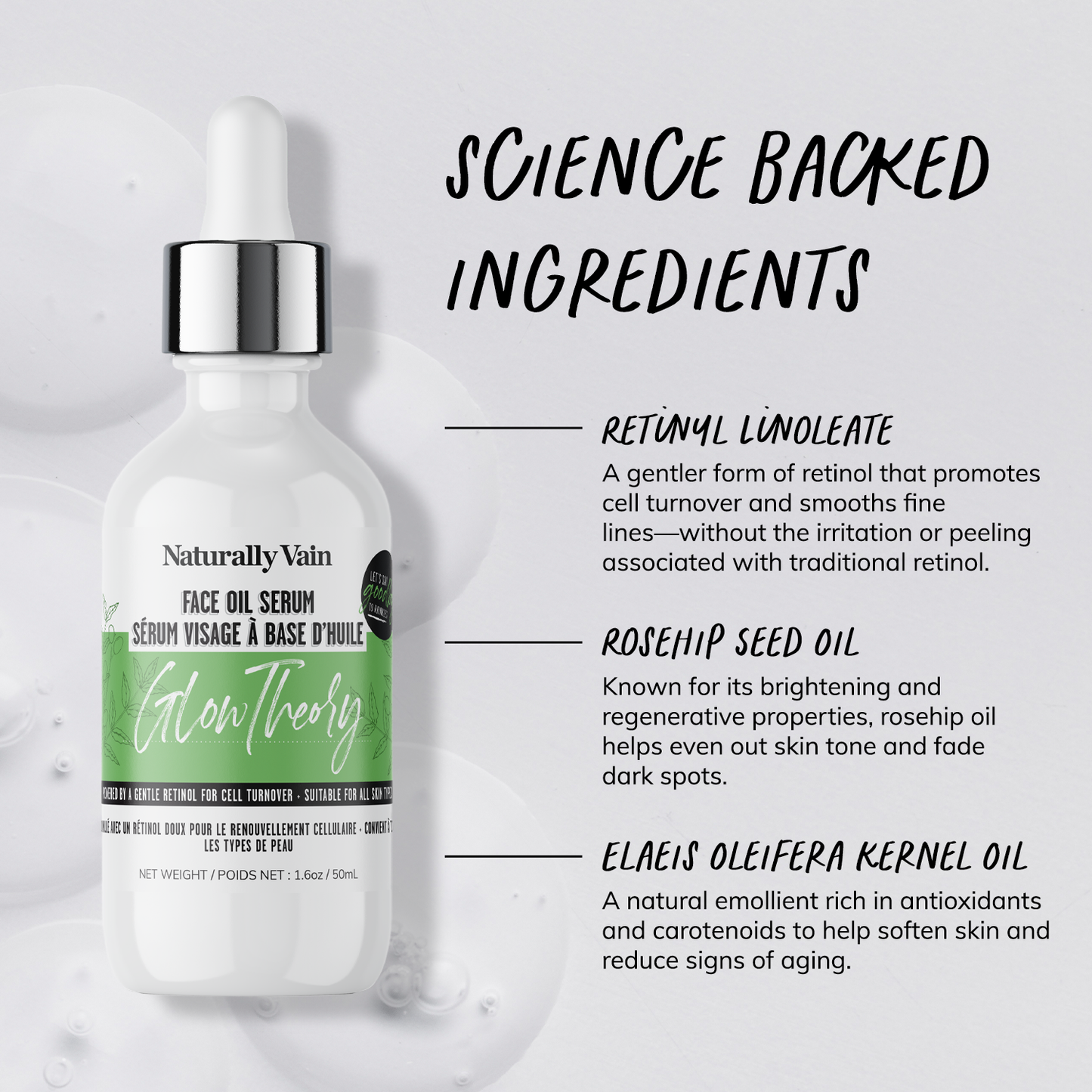 GlowTheory: Brightening + Anti-Aging Oil Serum Powered by Plant Based Oils + Gentle Retinyl Linoleate