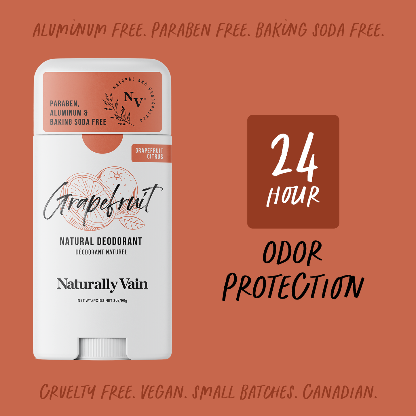 Grapefruit: Natural Deodorant with Fruity Grapefruit & Citrus Aromas