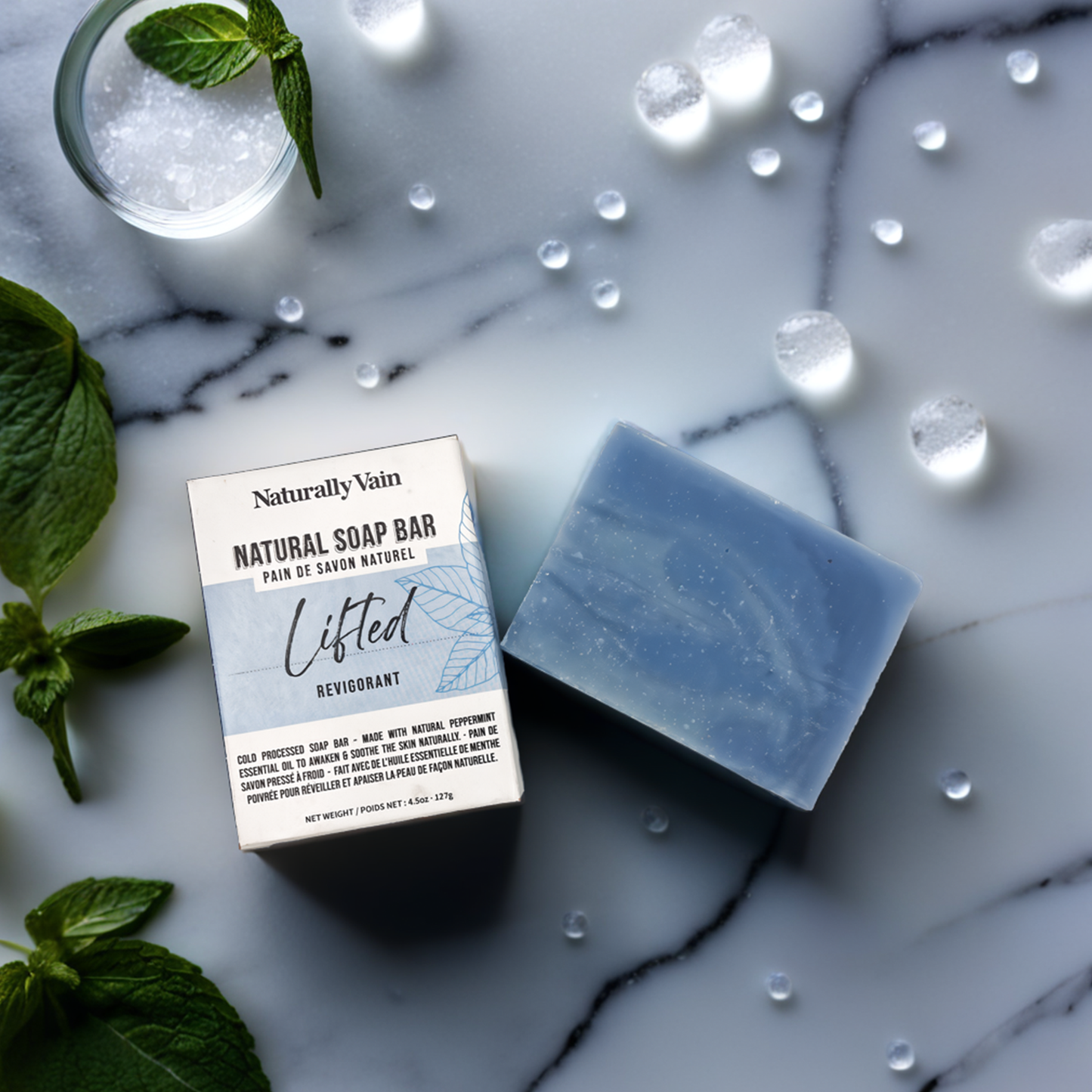 Lifted: Cold Processed Soap Bar with Cooling Peppermint Oil for a Soothing Cleanse