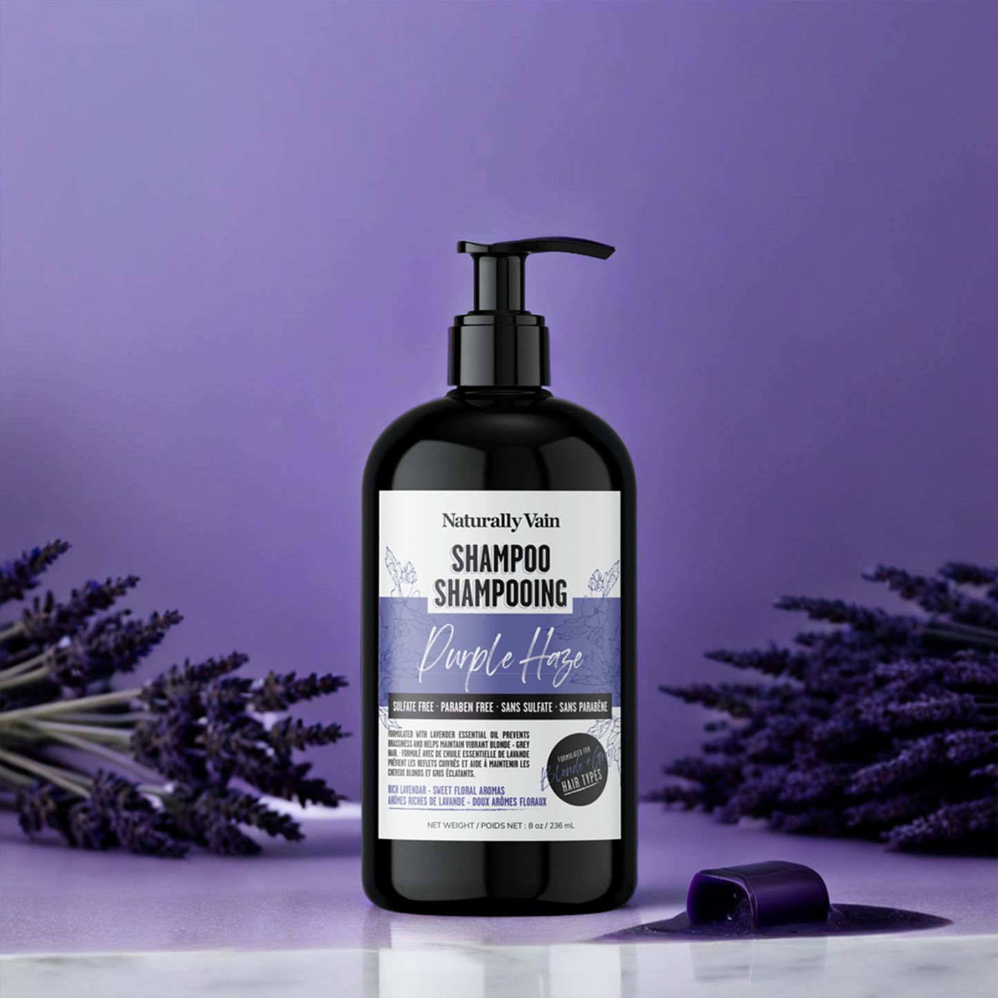 Purple Haze: Blonde + Grey Enhancing Shampoo for Brass Control