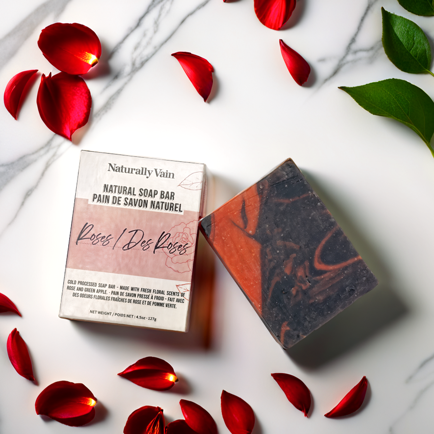 Roses: Cold Processed Soap Bar to Control Oil & Detoxify with Activated Charcoal Powder