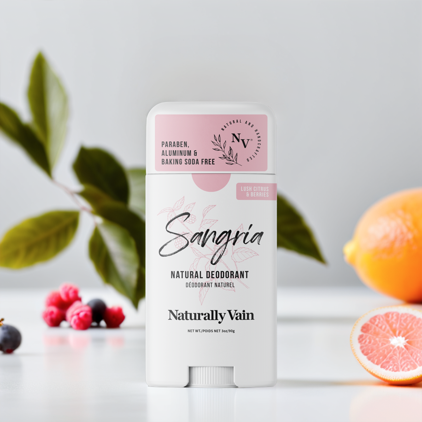 Sangria: Natural Deodorant with Lush Citrus & Berry Aromas
