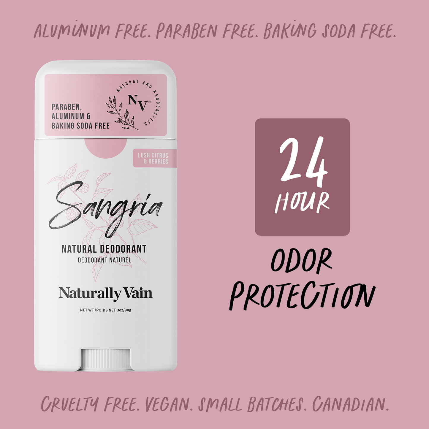 Sangria: Natural Deodorant with Lush Citrus & Berry Aromas