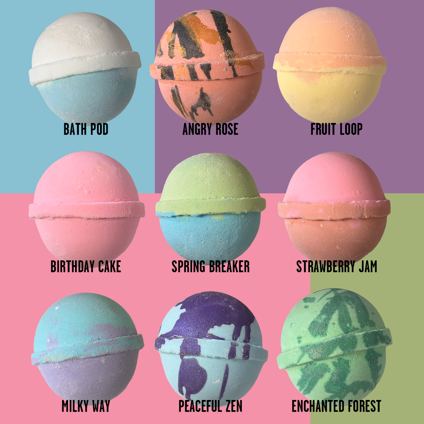9 Pack of Fun & Foamy Bath Bombs