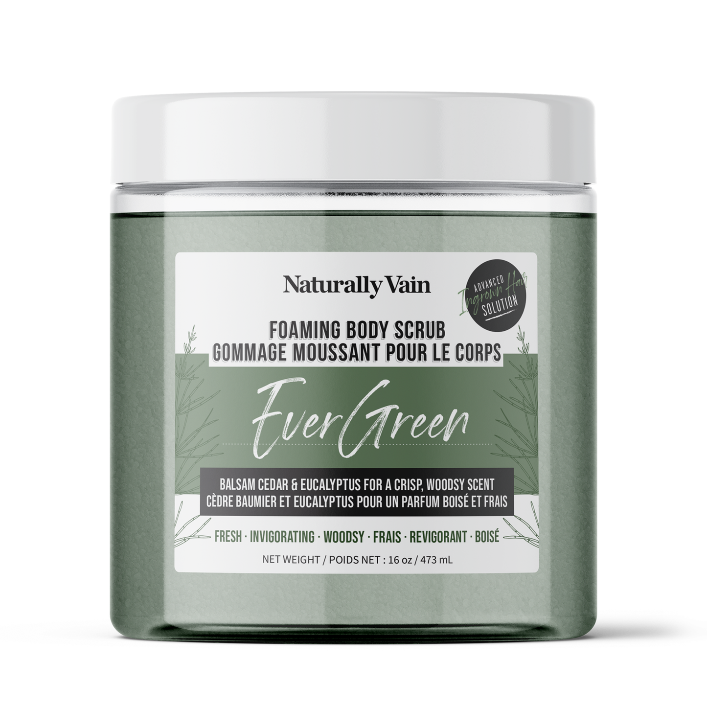 EverGreen: Refreshing + Invigorating Foaming Body Scrub for All Skin Types