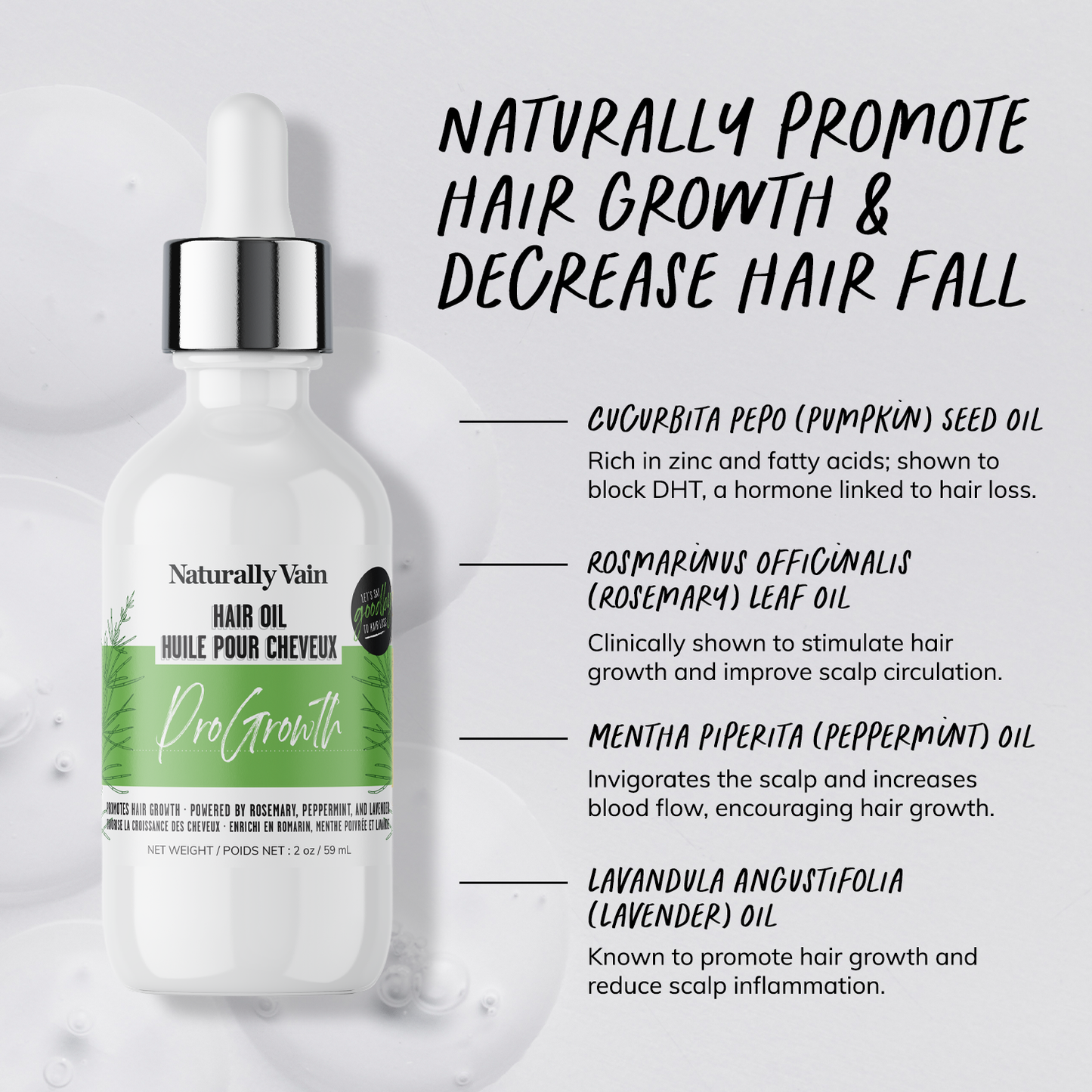 ProGrowth Hair Oil: Powered by Rosemary, Peppermint + Lavender to Promote Hair Growth