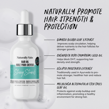 Strong Strands Hair Oil: Powered by Bhringraj + Ginkgo Oils for hair strength & protection